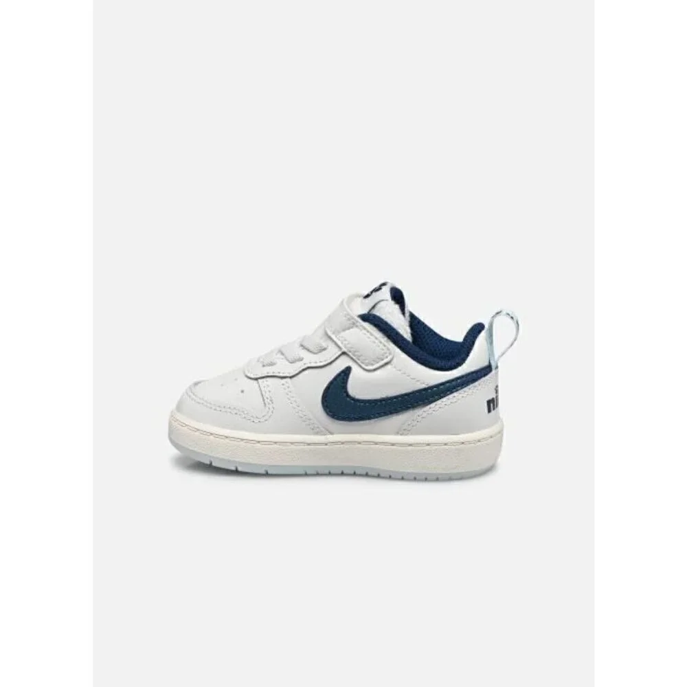 Nike Court Borough Low 2 Se Sneakers Boys Size 10 (Tdv) White Blue Dog Paw